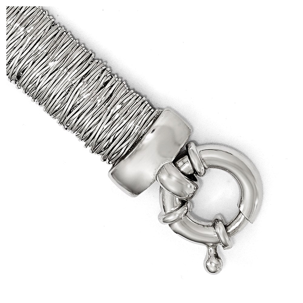 7.5 Zoll Sterlingsilber Poliert und Strukturiert Armband