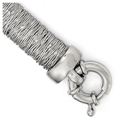 7.5 Zoll Sterlingsilber Poliert und Strukturiert Armband