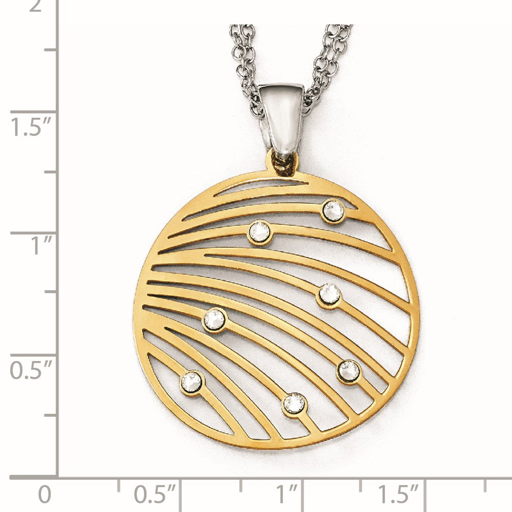 Sterlingsilber Goldfarben Zirkonia mit 2 Zoll Verlängerung. Halskette