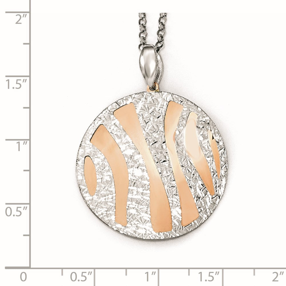 Sterlingsilber Roséfarben Diamantiert mit 2 Zoll Verlängerung. Halskette