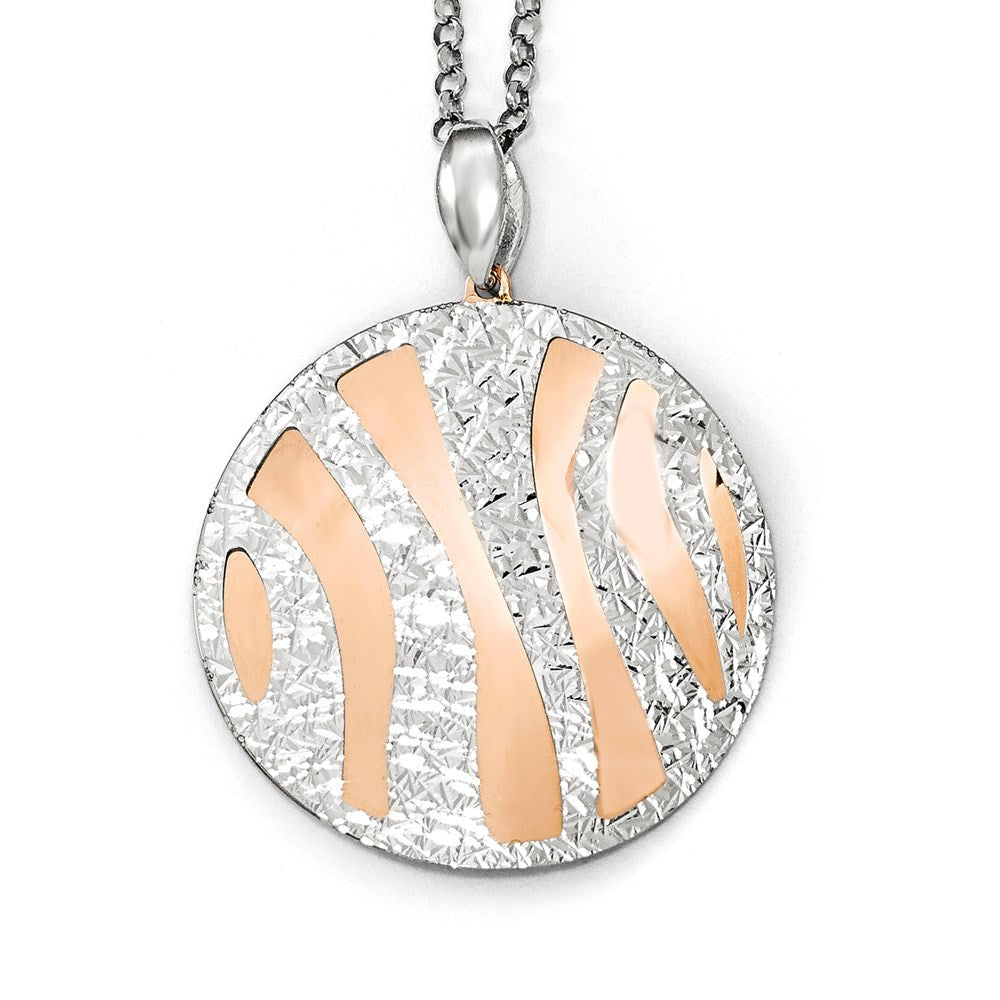 Sterlingsilber Roséfarben Diamantiert mit 2 Zoll Verlängerung. Halskette