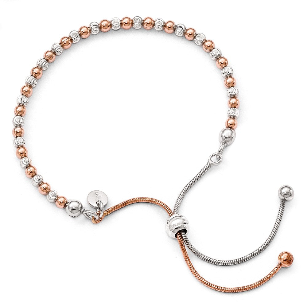 Ss/vergoldet Sterlingsilber Rose Vergoldet Diamantiert Verstellbar Armband