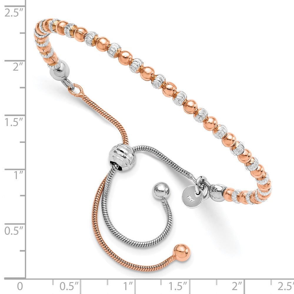 Ss/vergoldet Sterlingsilber Rose Vergoldet Diamantiert Verstellbar Armband