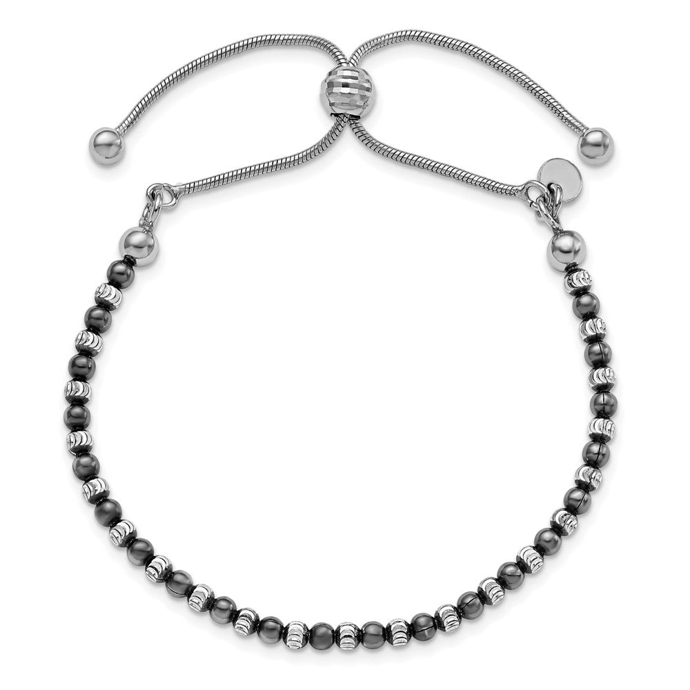 Sterlingsilber Rutheniumbeschichtet Diamantiert Verstellbar Armband