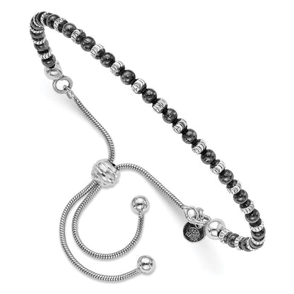 Sterlingsilber Rutheniumbeschichtet Diamantiert Verstellbar Armband