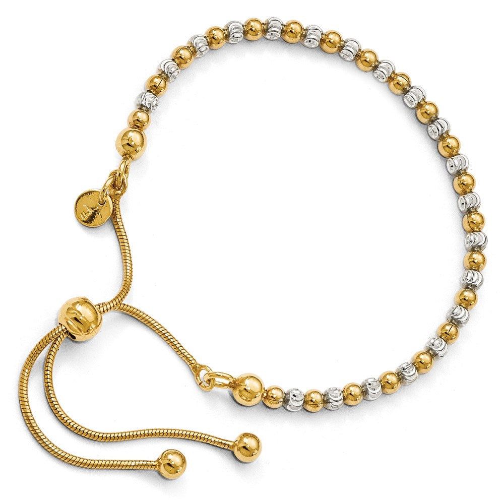 Ss/vergoldet Sterlingsilber Vergoldet Diamantiert Verstellbar Armband