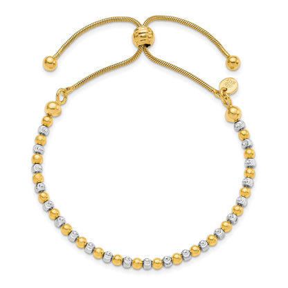 Ss/vergoldet Sterlingsilber Vergoldet Diamantiert Verstellbar Armband