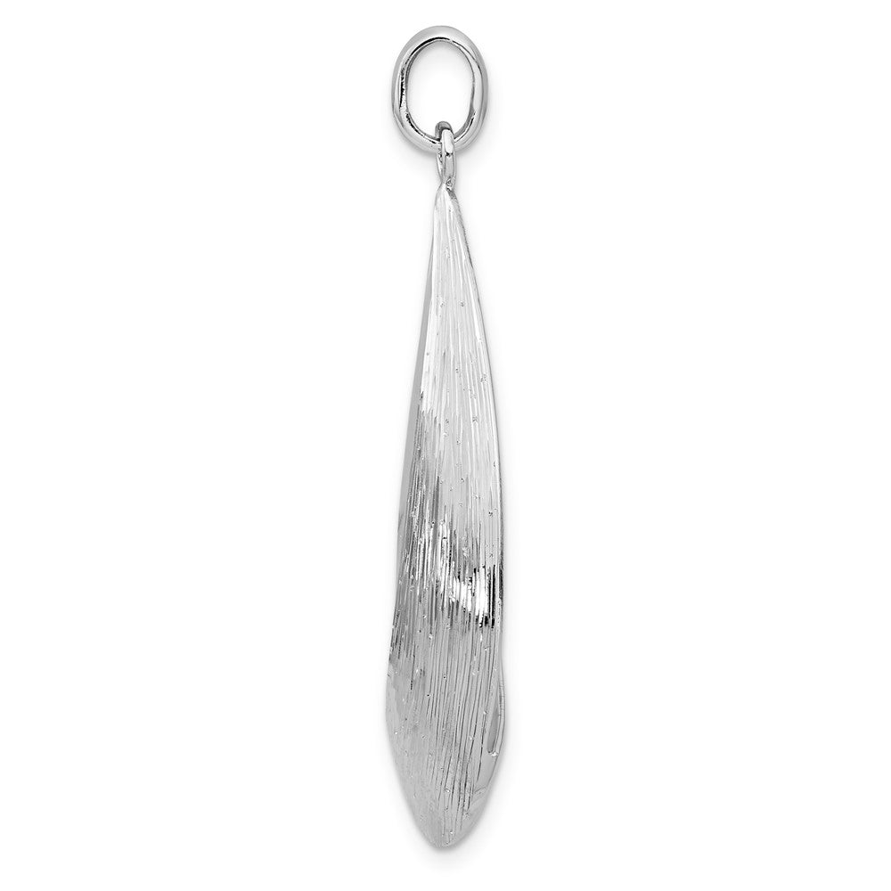 Sterlingsilber Radiant Esse Rhodiniert-plat Poliert/textured Anhänger
