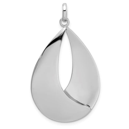 Sterlingsilber Radiant Esse Rhodiniert-plat Poliert/textured Anhänger