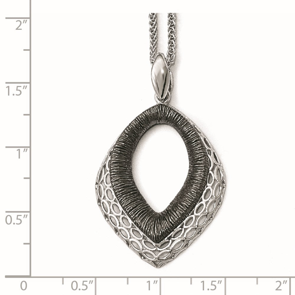 Sterlingsilber Poliert/textured Rutheniumbeschichtet Anhänger