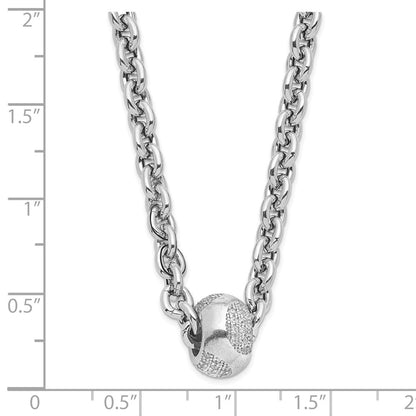 Sterlingsilber Poliert Zirkonia Perle Halskette