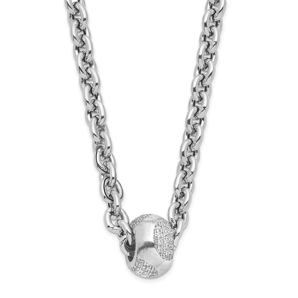 Sterlingsilber Poliert Zirkonia Perle Halskette