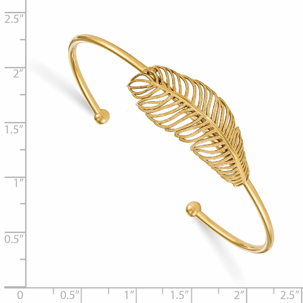 Sterlingsilber Goldfarben Blatt Manschette Armreif