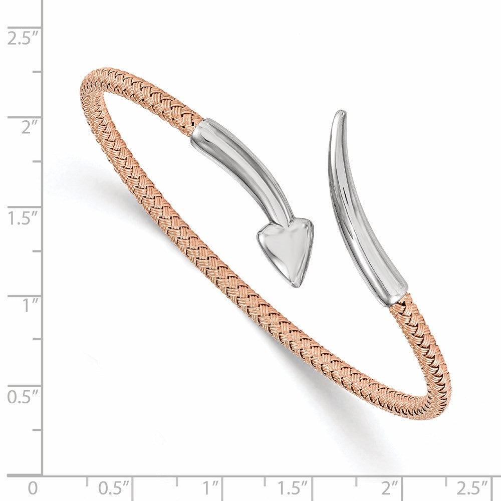 Sterlingsilber Rose Rhodiniert Flexibel Armreif