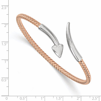 Sterlingsilber Rose Rhodiniert Flexibel Armreif