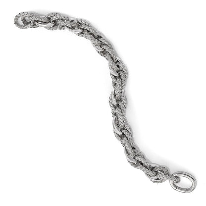 7.5 Zoll Sterlingsilber Poliert und Strukturiert Armband