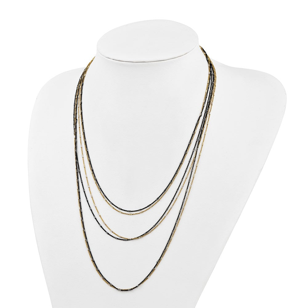Sterlingsilber Gold/black Rhodiniert 1 Zoll Verlängerung. Halskette