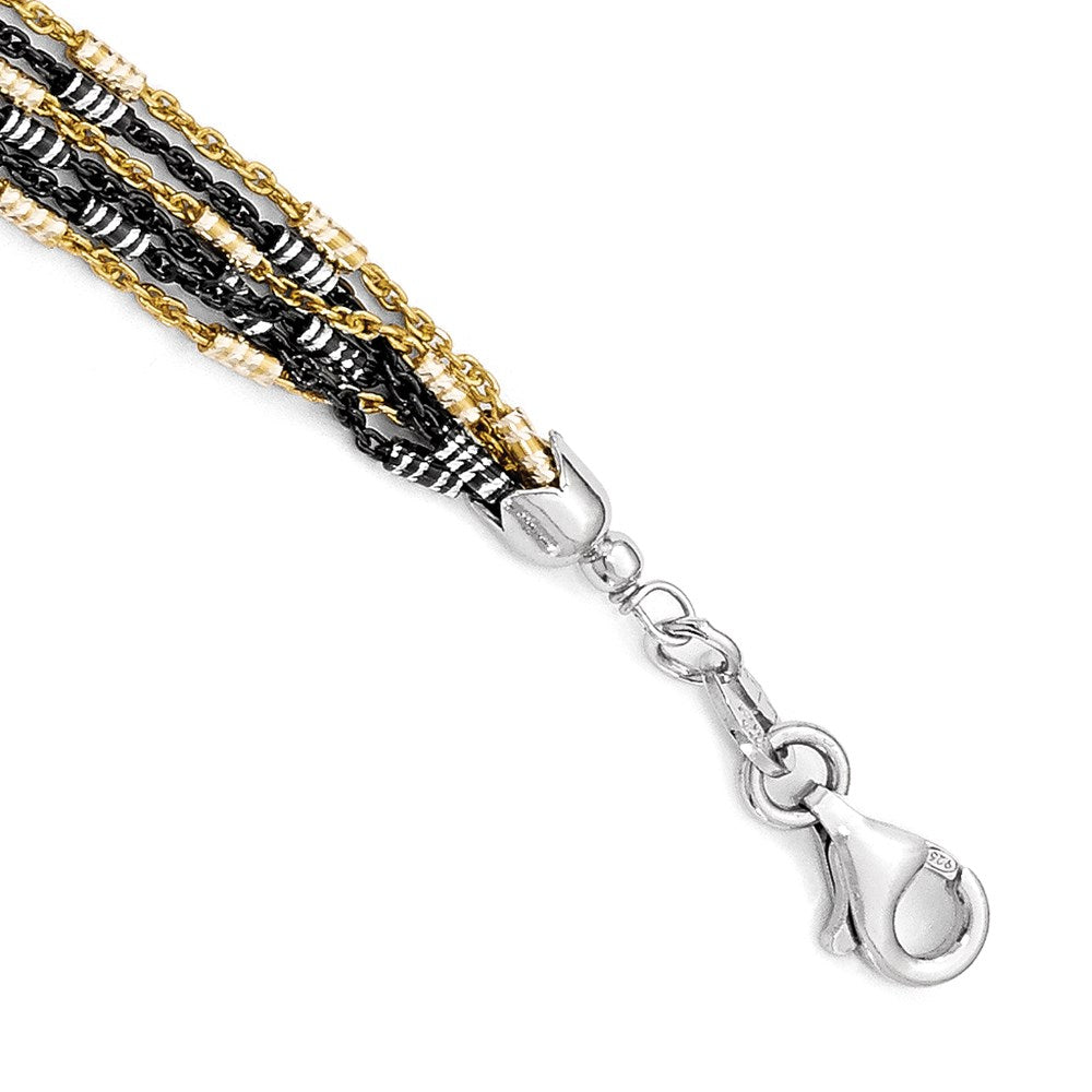 Sterlingsilber Gold/black Rhodiniert 1 Zoll Verlängerung. Halskette