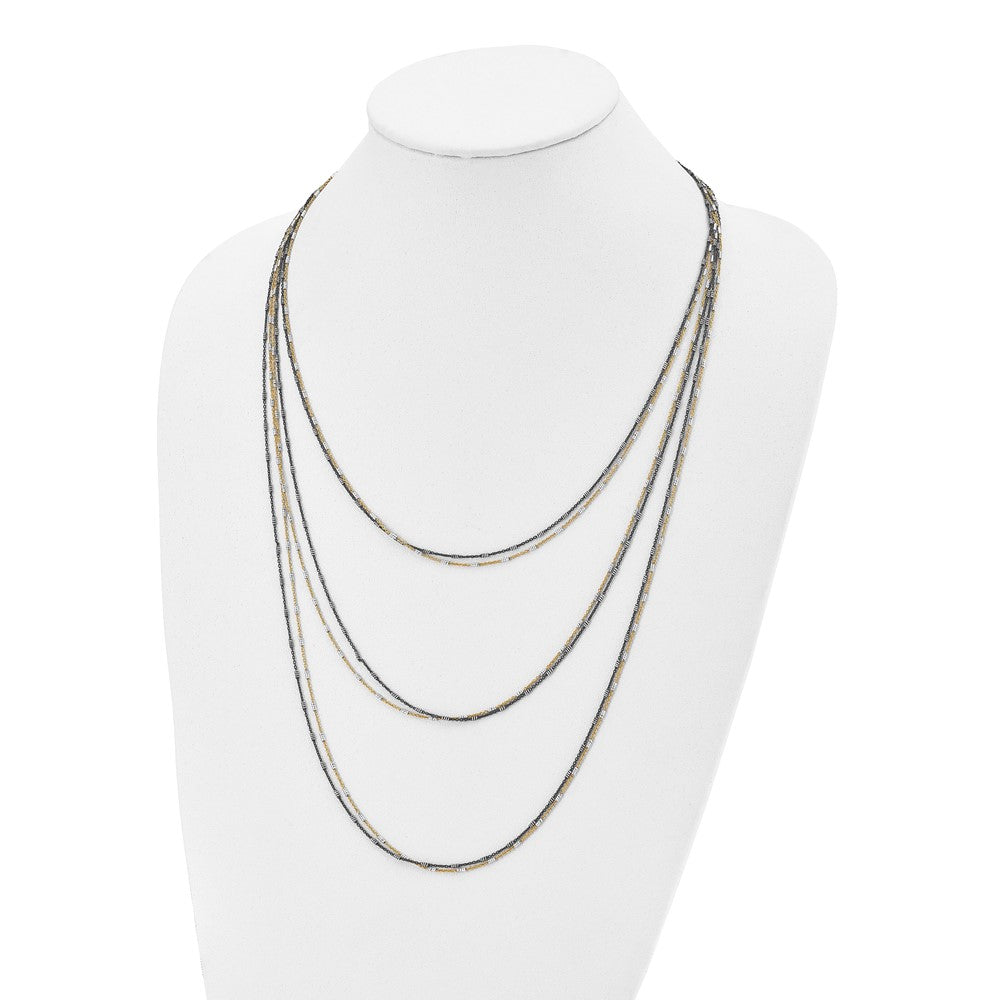 Sterlingsilber Gold/black Rhodiniert 1 Zoll Verlängerung. Halskette