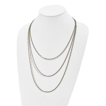 Sterlingsilber Gold/black Rhodiniert 1 Zoll Verlängerung. Halskette