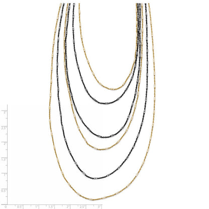 Sterlingsilber Gold/black Rhodiniert 1 Zoll Verlängerung. Halskette
