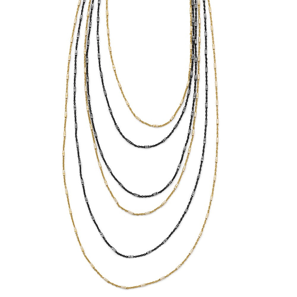 Sterlingsilber Gold/black Rhodiniert 1 Zoll Verlängerung. Halskette