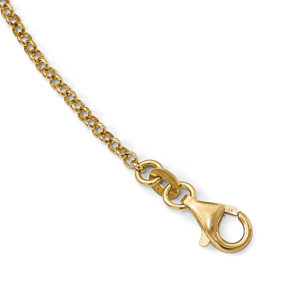 Sterlingsilber Goldfarben Blatt mit 1.5 in Verlängerung. Halskette