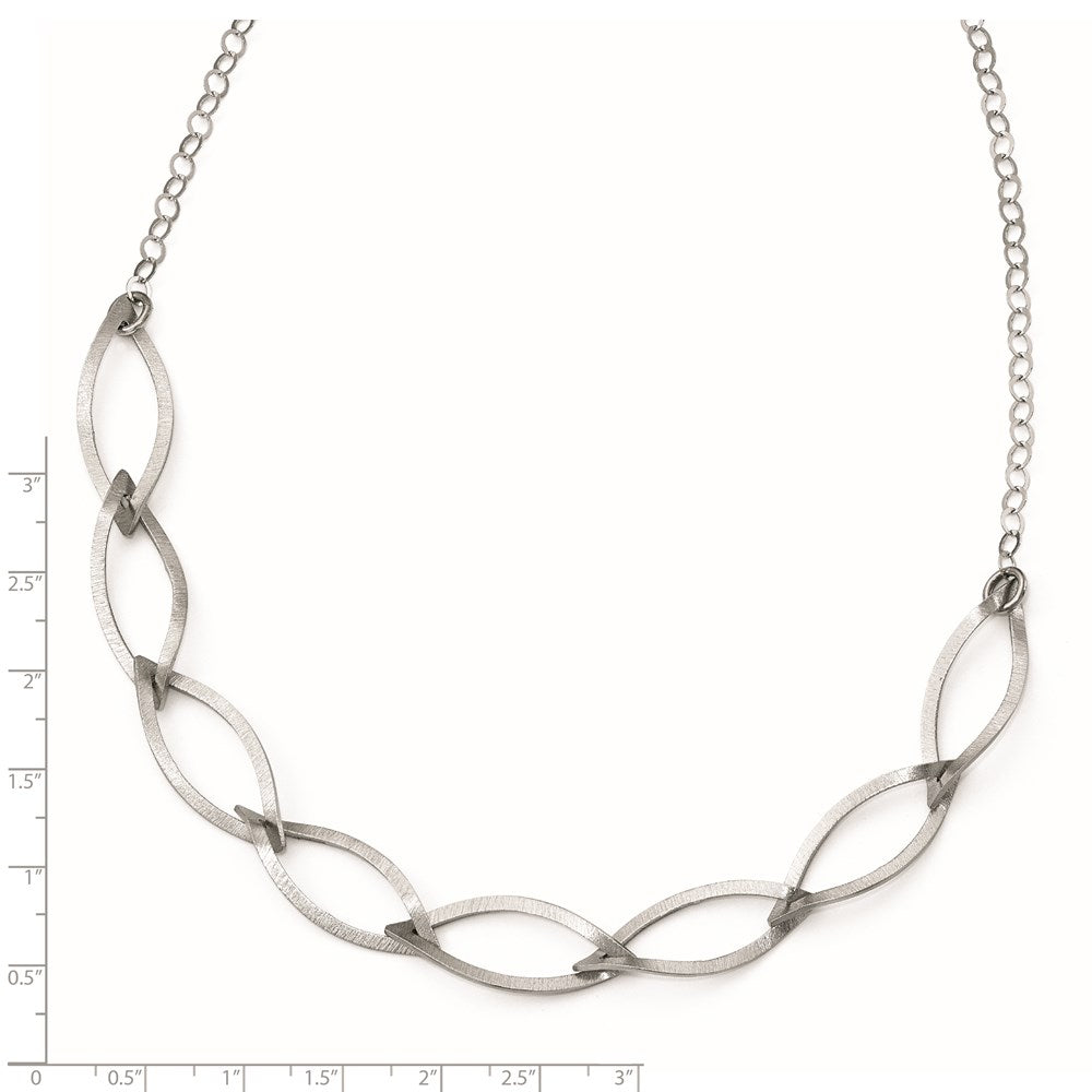 Sterlingsilber Gebürstet mit 2 Zoll Verlängerung. Halskette