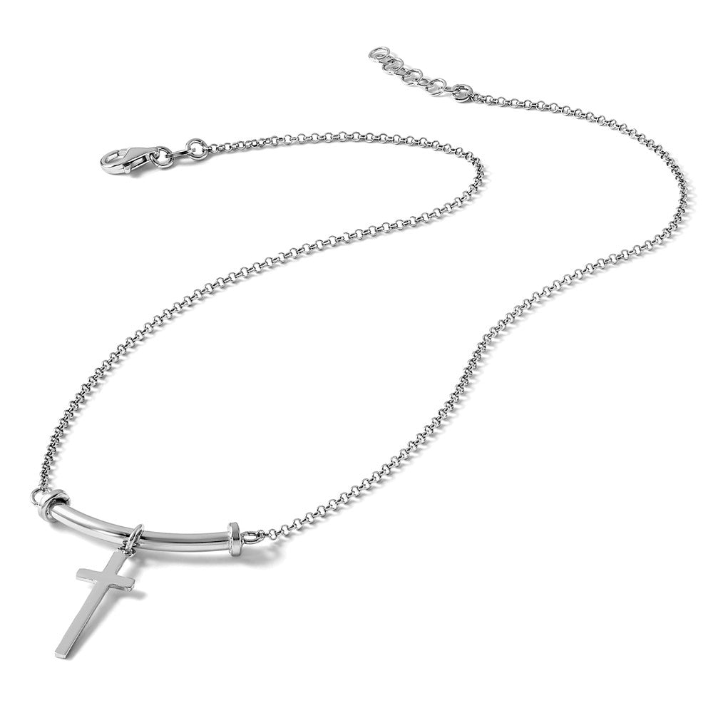 Sterlingsilber Poliert Kreuz mit 1 Zoll Verlängerung. Halskette
