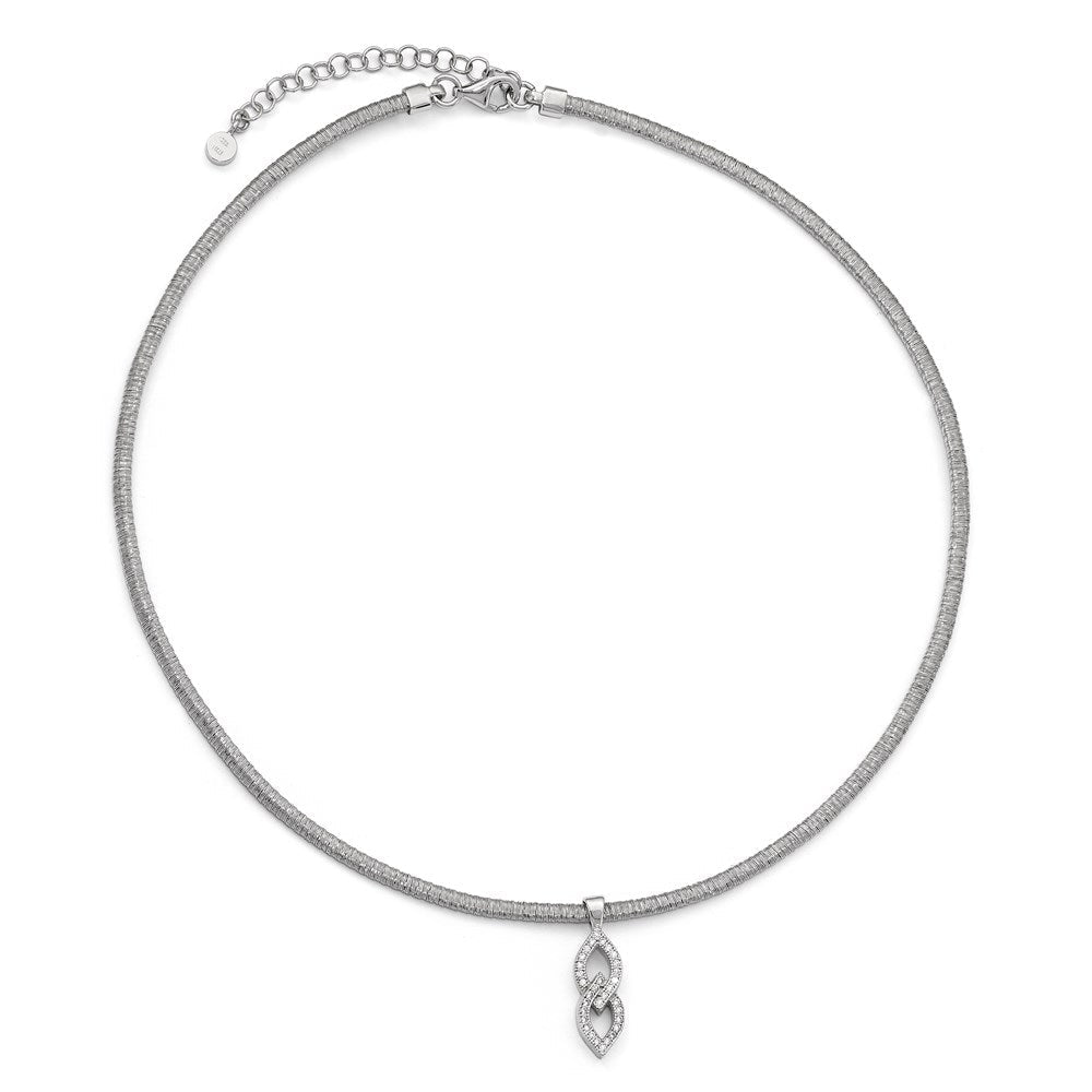 Sterlingsilber Zirkonia mit 2 Zoll Verlängerung. Halskette