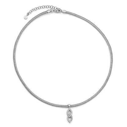 Sterlingsilber Zirkonia mit 2 Zoll Verlängerung. Halskette