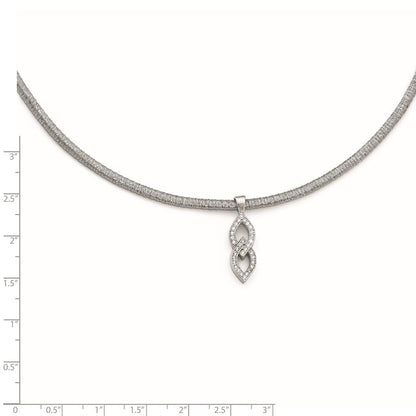 Sterlingsilber Zirkonia mit 2 Zoll Verlängerung. Halskette