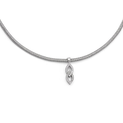 Sterlingsilber Zirkonia mit 2 Zoll Verlängerung. Halskette