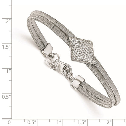 7 Zoll Sterlingsilber Zirkonia mit 1 Zoll Verlängerung. Armband