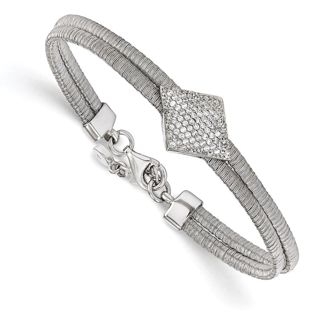 7 Zoll Sterlingsilber Zirkonia mit 1 Zoll Verlängerung. Armband