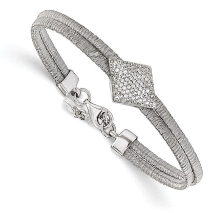 7 Zoll Sterlingsilber Zirkonia mit 1 Zoll Verlängerung. Armband
