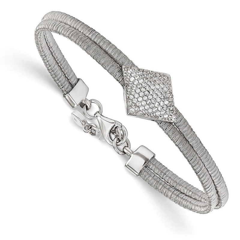 7 Zoll Sterlingsilber Zirkonia mit 1 Zoll Verlängerung. Armband