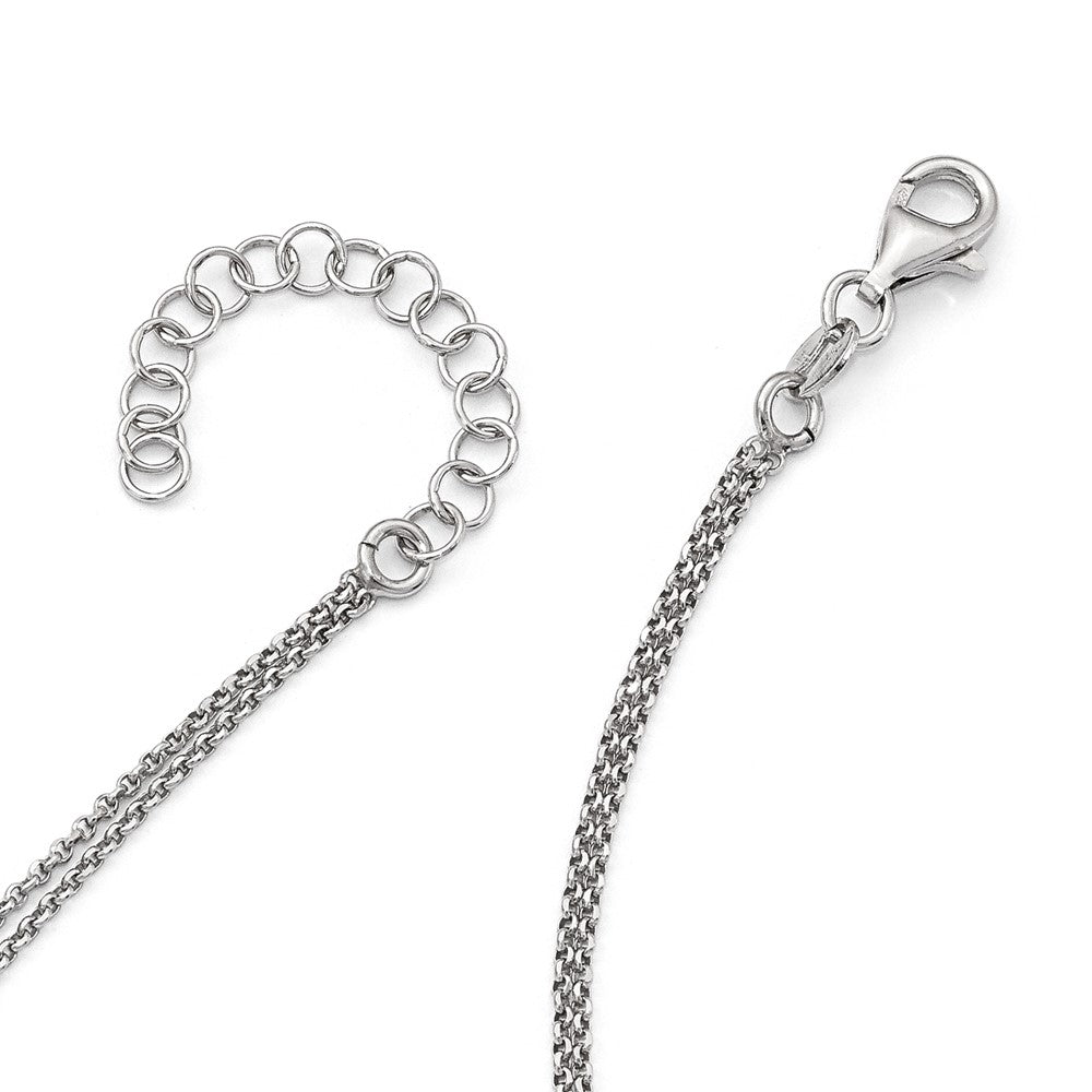 Sterlingsilber Fantasie Doppelt Roséfarben Stab mit 2 Zoll Verlängerung. Halskette