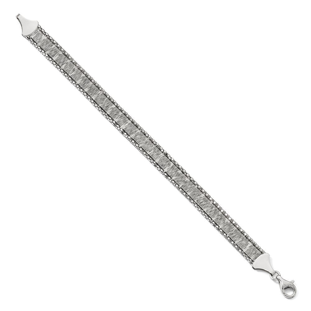 7.5 Zoll Sterlingsilber Rhodiniert Armband