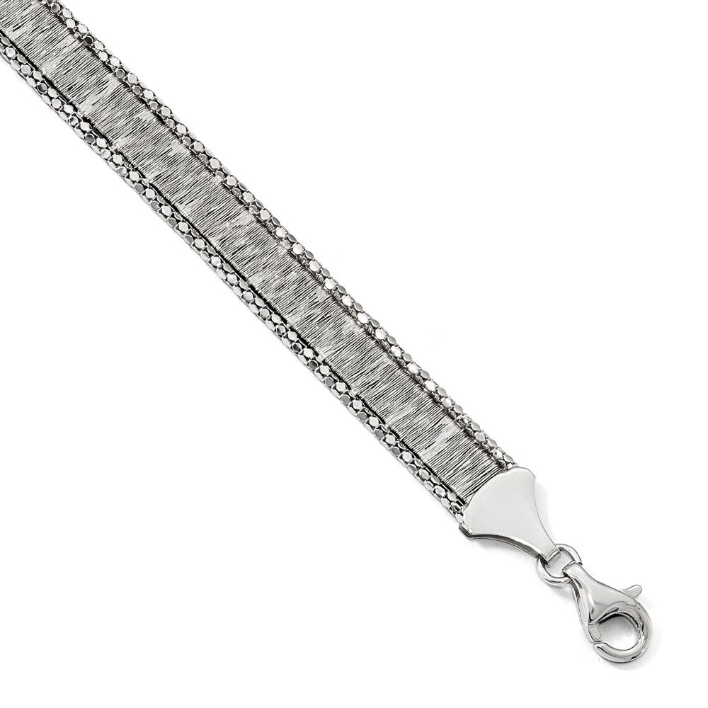 7.5 Zoll Sterlingsilber Rhodiniert Armband