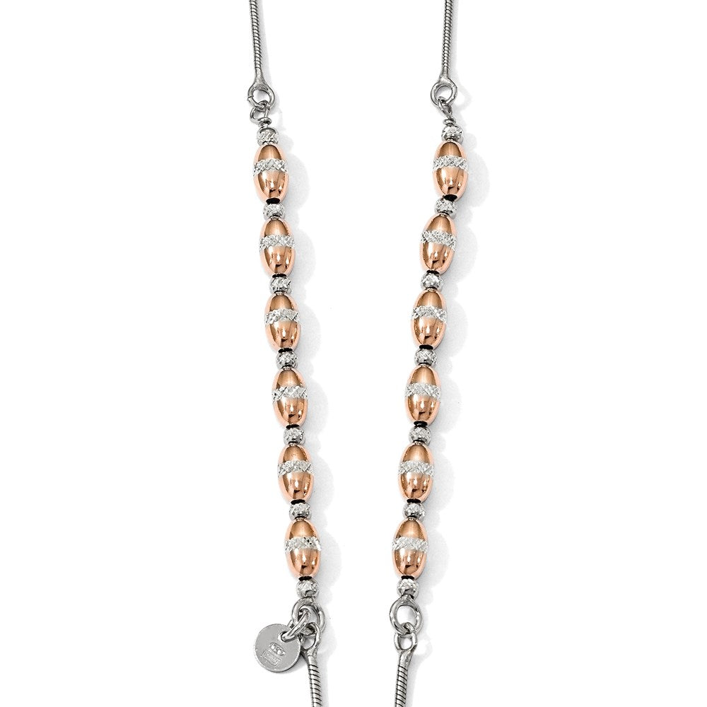Ss/vergoldet Sterlingsilber Rose Vergoldet Diamantiert Verstellbar Halskette