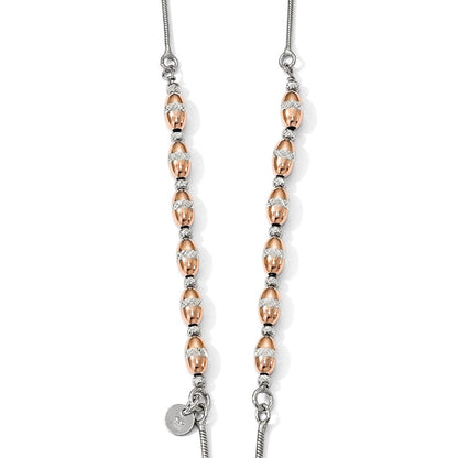 Ss/vergoldet Sterlingsilber Rose Vergoldet Diamantiert Verstellbar Halskette