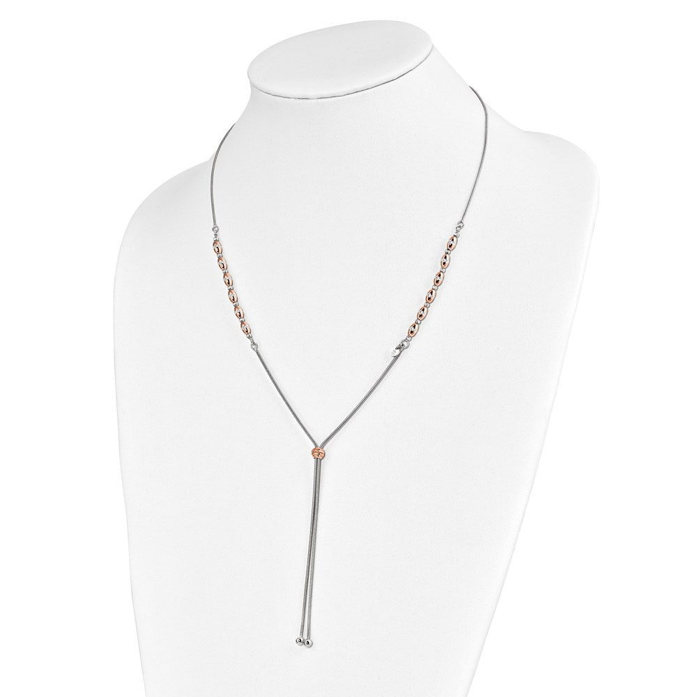 Ss/vergoldet Sterlingsilber Rose Vergoldet Diamantiert Verstellbar Halskette