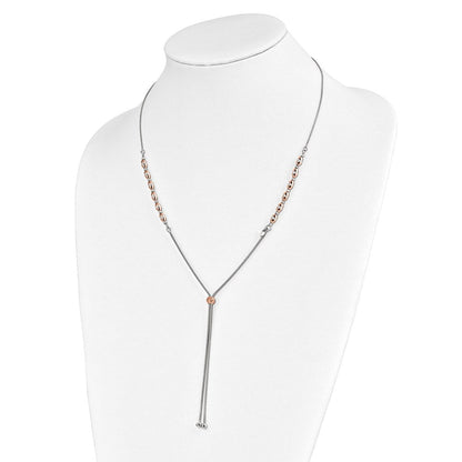 Ss/vergoldet Sterlingsilber Rose Vergoldet Diamantiert Verstellbar Halskette