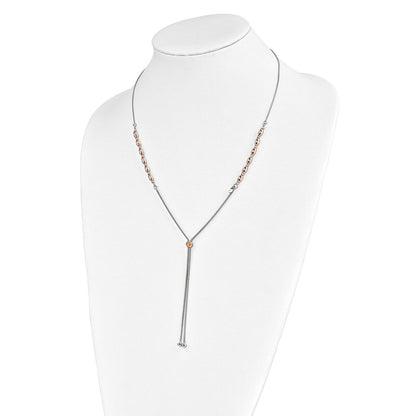 Ss/vergoldet Sterlingsilber Rose Vergoldet Diamantiert Verstellbar Halskette