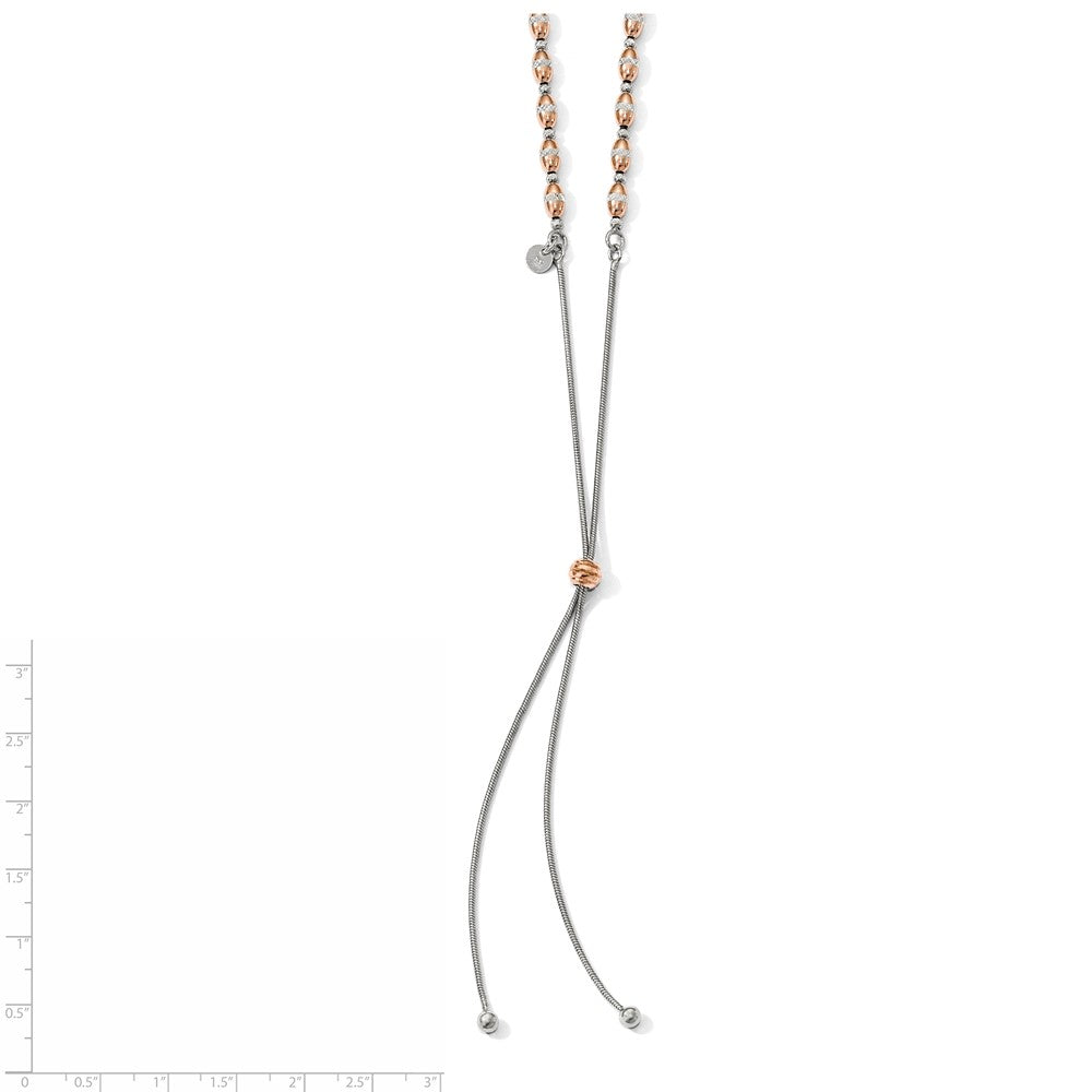 Ss/vergoldet Sterlingsilber Rose Vergoldet Diamantiert Verstellbar Halskette