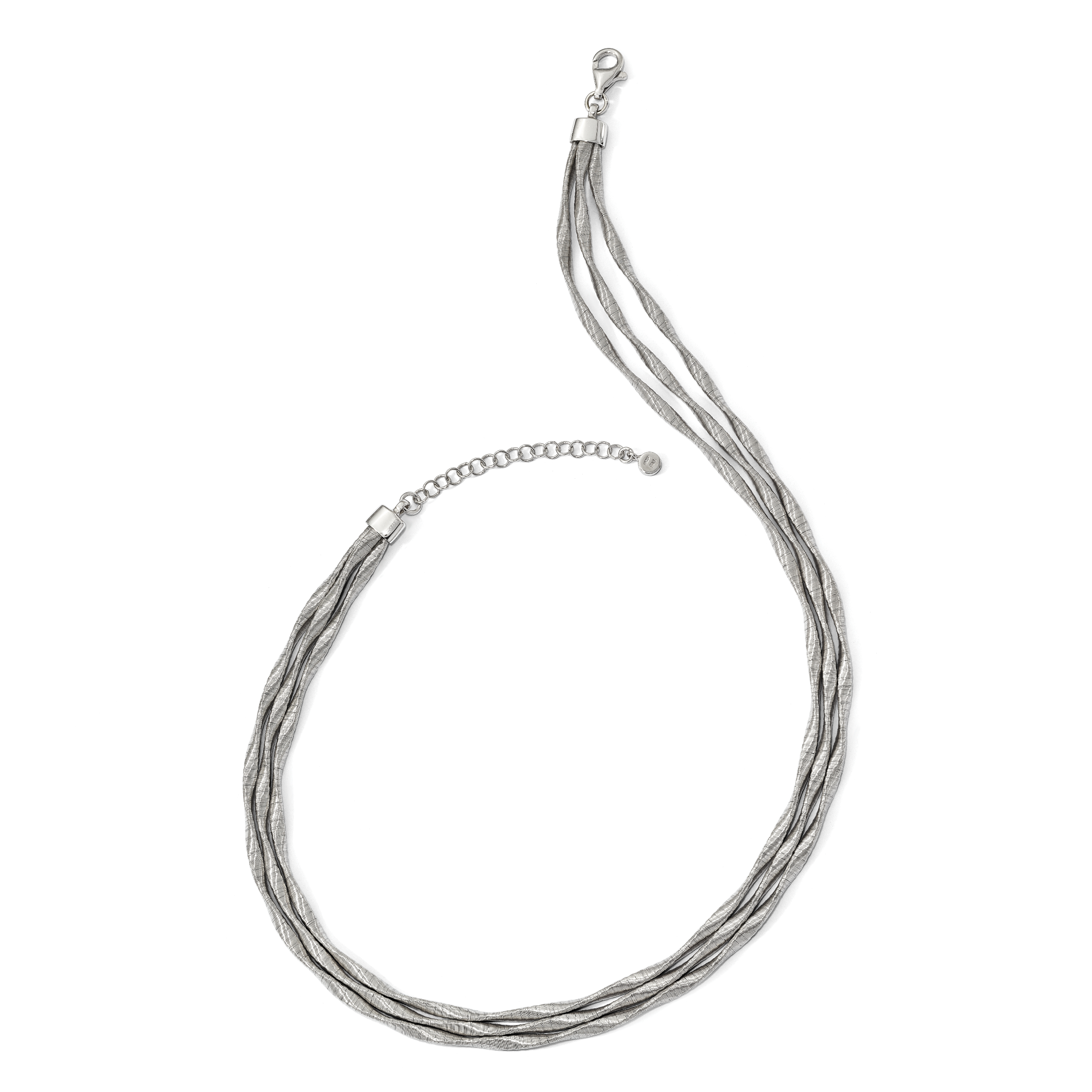 Sterlingsilber Rhodiniert 3-strand mit 2 Zoll Verlängerung. Halskette