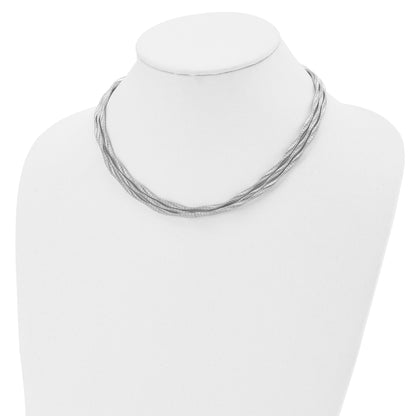 Sterlingsilber Rhodiniert 3-strand mit 2 Zoll Verlängerung. Halskette