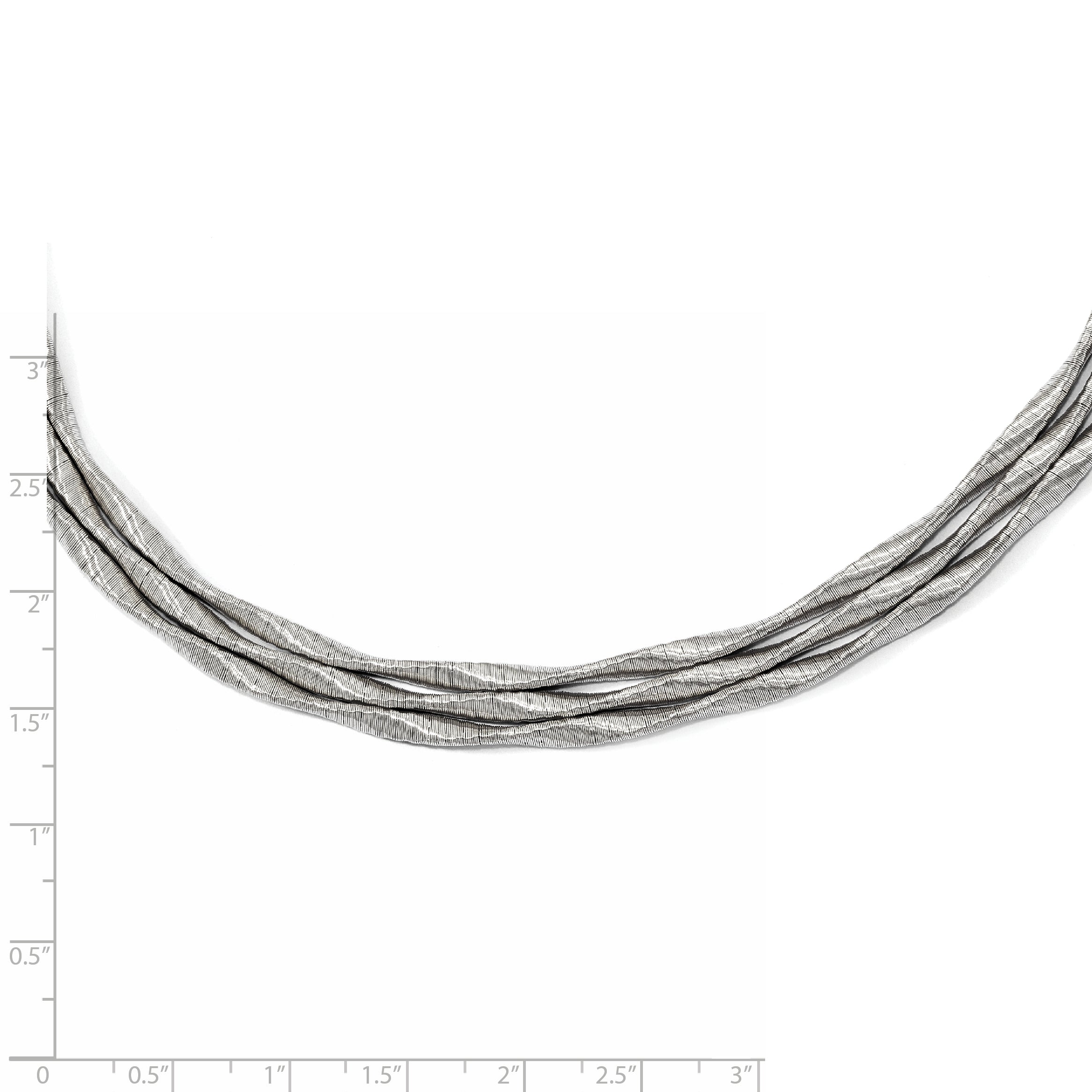 Sterlingsilber Rhodiniert 3-strand mit 2 Zoll Verlängerung. Halskette