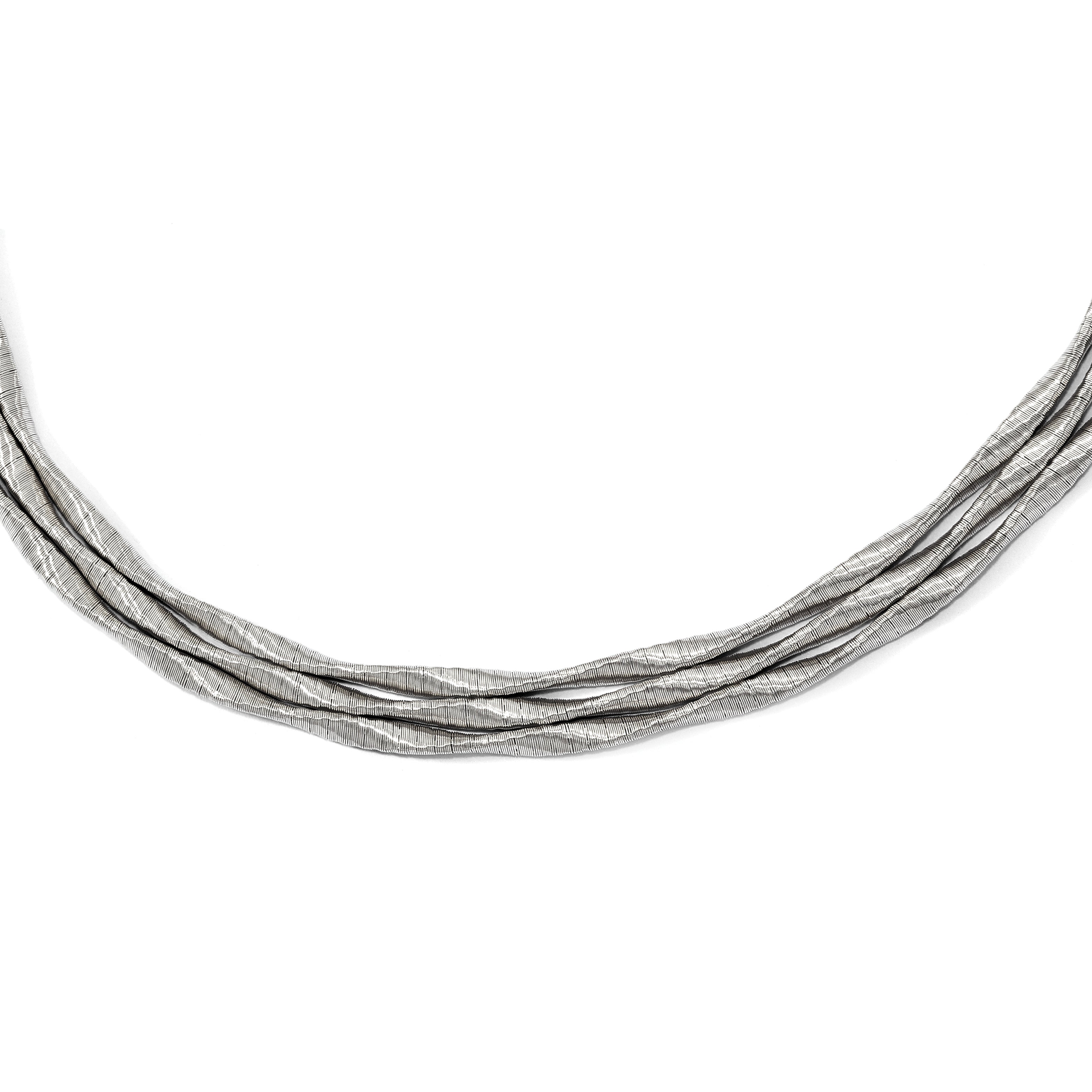 Sterlingsilber Rhodiniert 3-strand mit 2 Zoll Verlängerung. Halskette